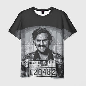 Мужская футболка 3D с принтом Pablo Escobar в Рязани, 100% полиэфир | прямой крой, круглый вырез горловины, длина до линии бедер | пабло | эскобар