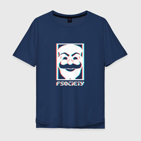 Мужская футболка хлопок Oversize с принтом F society в Рязани, 100% хлопок | свободный крой, круглый ворот, “спинка” длиннее передней части | fsociety | mister | mr | robot | society | мистер | робот
