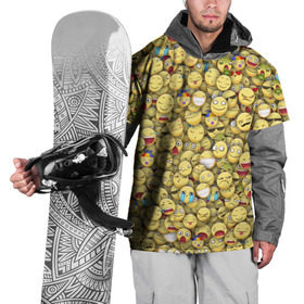Накидка на куртку 3D с принтом Смайлики. Стикербомбинг в Рязани, 100% полиэстер |  | Тематика изображения на принте: emoji | желтый | мем | смайл | стикербомбинг | текстура | улыбка | эмодзи