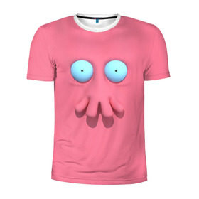 Мужская футболка 3D спортивная с принтом Доктор Зойдберг в Рязани, 100% полиэстер с улучшенными характеристиками | приталенный силуэт, круглая горловина, широкие плечи, сужается к линии бедра | будущее | врач | краб | лицо | розовый | фантастика | футурама | щупальца