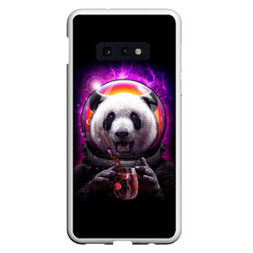 Чехол для Samsung S10E с принтом Panda Cosmonaut в Рязани, Силикон | Область печати: задняя сторона чехла, без боковых панелей | Тематика изображения на принте: bear | galaxy | panda | space | star | астронавт | галактика | звезда | космонавт | космос | медведь | панда