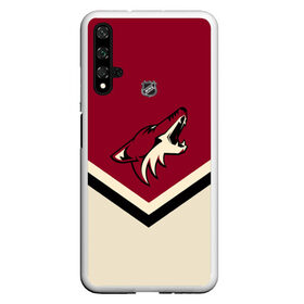 Чехол для Honor 20 с принтом Arizona Coyotes в Рязани, Силикон | Область печати: задняя сторона чехла, без боковых панелей | Тематика изображения на принте: america | canada | hockey | nhl | usa | америка | аризона | канада | койотис | лед | нхл | сша | хоккей