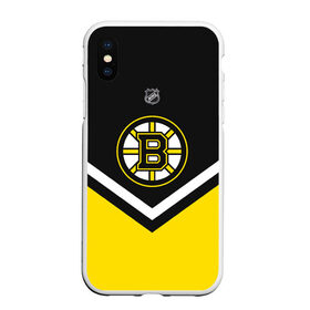 Чехол для iPhone XS Max матовый с принтом Boston Bruins в Рязани, Силикон | Область печати: задняя сторона чехла, без боковых панелей | america | canada | hockey | nhl | usa | америка | бостон | брюинз | канада | лед | нхл | сша | хоккей