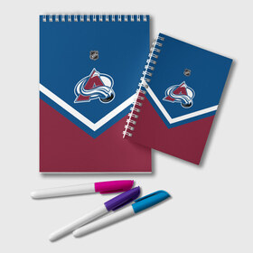 Блокнот с принтом Colorado Avalanche в Рязани, 100% бумага | 48 листов, плотность листов — 60 г/м2, плотность картонной обложки — 250 г/м2. Листы скреплены удобной пружинной спиралью. Цвет линий — светло-серый
 | america | canada | hockey | nhl | usa | америка | канада | колорадо | лед | нхл | сша | хоккей | эвеланш