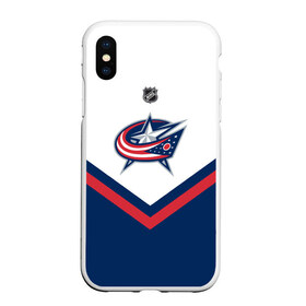 Чехол для iPhone XS Max матовый с принтом Columbus Blue Jackets в Рязани, Силикон | Область печати: задняя сторона чехла, без боковых панелей | america | canada | hockey | nhl | usa | америка | блю | джекетс | канада | коламбус | лед | нхл | сша | хоккей