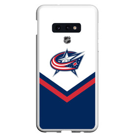 Чехол для Samsung S10E с принтом Columbus Blue Jackets в Рязани, Силикон | Область печати: задняя сторона чехла, без боковых панелей | america | canada | hockey | nhl | usa | америка | блю | джекетс | канада | коламбус | лед | нхл | сша | хоккей