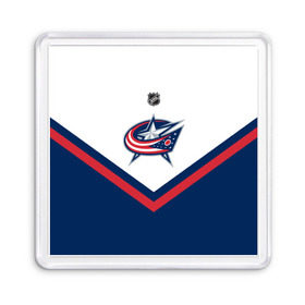 Магнит 55*55 с принтом Columbus Blue Jackets в Рязани, Пластик | Размер: 65*65 мм; Размер печати: 55*55 мм | america | canada | hockey | nhl | usa | америка | блю | джекетс | канада | коламбус | лед | нхл | сша | хоккей