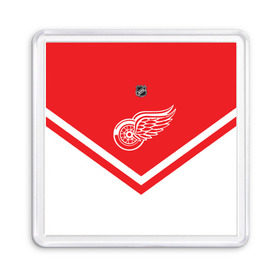 Магнит 55*55 с принтом Detroit Red Wings в Рязани, Пластик | Размер: 65*65 мм; Размер печати: 55*55 мм | Тематика изображения на принте: america | canada | hockey | nhl | usa | америка | детройт | канада | лед | нхл | ред | сша | уингз | хоккей