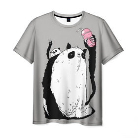 Мужская футболка 3D с принтом panda в Рязани, 100% полиэфир | прямой крой, круглый вырез горловины, длина до линии бедер | dd | drop dead | dropdead | panda