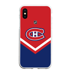 Чехол для iPhone XS Max матовый с принтом Montreal Canadiens в Рязани, Силикон | Область печати: задняя сторона чехла, без боковых панелей | america | canada | hockey | nhl | usa | америка | канада | канадиенс | лед | монреаль | нхл | сша | хоккей