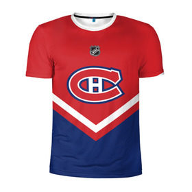 Мужская футболка 3D спортивная с принтом Montreal Canadiens в Рязани, 100% полиэстер с улучшенными характеристиками | приталенный силуэт, круглая горловина, широкие плечи, сужается к линии бедра | america | canada | hockey | nhl | usa | америка | канада | канадиенс | лед | монреаль | нхл | сша | хоккей