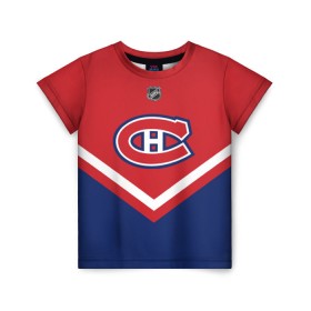 Детская футболка 3D с принтом Montreal Canadiens в Рязани, 100% гипоаллергенный полиэфир | прямой крой, круглый вырез горловины, длина до линии бедер, чуть спущенное плечо, ткань немного тянется | america | canada | hockey | nhl | usa | америка | канада | канадиенс | лед | монреаль | нхл | сша | хоккей