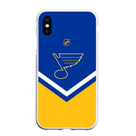 Чехол для iPhone XS Max матовый с принтом St Louis Blues в Рязани, Силикон | Область печати: задняя сторона чехла, без боковых панелей | america | canada | hockey | nhl | usa | америка | блюз | канада | лед | нхл | сент луис | сша | хоккей