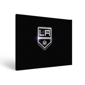 Холст прямоугольный с принтом Los Angeles Kings в Рязани, 100% ПВХ |  | hockey | kings | los angeles | nhl | корона | нхл | хоккеист | хоккей