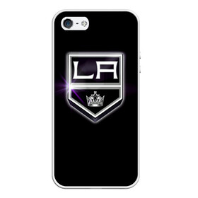 Чехол для iPhone 5/5S матовый с принтом Los Angeles Kings в Рязани, Силикон | Область печати: задняя сторона чехла, без боковых панелей | hockey | kings | los angeles | nhl | корона | нхл | хоккеист | хоккей