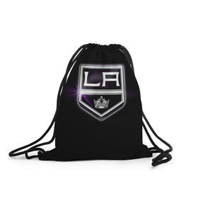 Рюкзак-мешок 3D с принтом Los Angeles Kings в Рязани, 100% полиэстер | плотность ткани — 200 г/м2, размер — 35 х 45 см; лямки — толстые шнурки, застежка на шнуровке, без карманов и подкладки | hockey | kings | los angeles | nhl | корона | нхл | хоккеист | хоккей