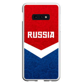 Чехол для Samsung S10E с принтом Russia Team в Рязани, Силикон | Область печати: задняя сторона чехла, без боковых панелей | cup | football | russia | олипм | россия | русская | русский | футбол | хохлома