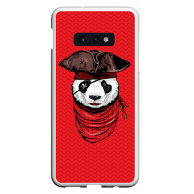 Чехол для Samsung S10E с принтом Панда пират в Рязани, Силикон | Область печати: задняя сторона чехла, без боковых панелей | animal | bay | bear | beast | captain | panda | pirate | бухта | зверь | капитан | корабль | медведь | панда | пират