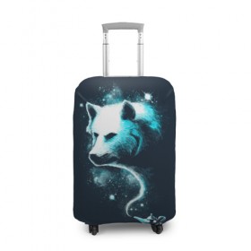 Чехол для чемодана 3D с принтом Галактический волк в Рязани, 86% полиэфир, 14% спандекс | двустороннее нанесение принта, прорези для ручек и колес | animal | beast | galaxy | space | universe | wolf | волк | вселенная | галактика | животное | зверь | космос