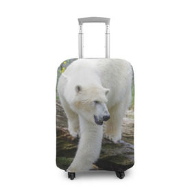 Чехол для чемодана 3D с принтом Белый медведь в Рязани, 86% полиэфир, 14% спандекс | двустороннее нанесение принта, прорези для ручек и колес | арктика