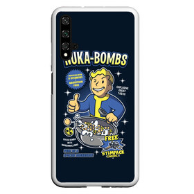 Чехол для Honor 20 с принтом Nuka Bombs в Рязани, Силикон | Область печати: задняя сторона чехла, без боковых панелей | atom | bomb | boy | fallout | radioactive | vault | wasteland | атом | бой | бомба | волт | мальчик | радиация | фоллаут | ядерная