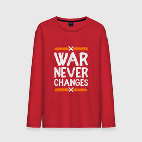 Мужской лонгслив хлопок с принтом War never changes в Рязани, 100% хлопок |  | Тематика изображения на принте: changes | never | war | война | не меняется | никогда | цитата