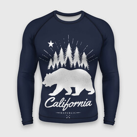 Мужской рашгард 3D с принтом California Republic в Рязани,  |  | america | bear | california | united states | usa | америка | калифорния | медведь | сша | штаты