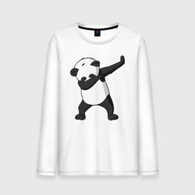 Мужской лонгслив хлопок с принтом Panda dab в Рязани, 100% хлопок |  | Тематика изображения на принте: дэб | панда