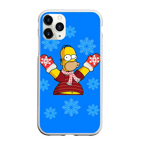 Чехол для iPhone 11 Pro матовый с принтом Симпсоны новогодние 2 в Рязани, Силикон |  | simpsons | барт | барт симпсон | гомер | гомер симпсон | новый год | симпсоны | снег | снежинки