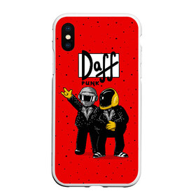 Чехол для iPhone XS Max матовый с принтом Daff Punk в Рязани, Силикон | Область печати: задняя сторона чехла, без боковых панелей | Тематика изображения на принте: donut | homer | music | simpson | барт | гомер | музыка | пончик | симпсон