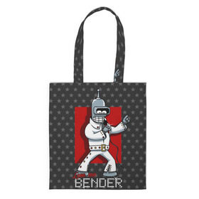 Сумка 3D повседневная с принтом Bender Presley в Рязани, 100% полиэстер | Плотность: 200 г/м2; Размер: 34×35 см; Высота лямок: 30 см | bender | elvis presley | fry | futurama | hermes | rock n roll | zoidberg | бендер | гермес | зойдберг | робот | рок н ролл | туранга | фрай | футурама | элвис пресли