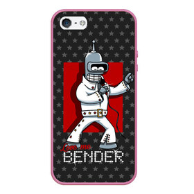 Чехол для iPhone 5/5S матовый с принтом Bender Presley в Рязани, Силикон | Область печати: задняя сторона чехла, без боковых панелей | bender | elvis presley | fry | futurama | hermes | rock n roll | zoidberg | бендер | гермес | зойдберг | робот | рок н ролл | туранга | фрай | футурама | элвис пресли