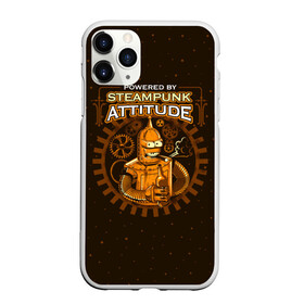 Чехол для iPhone 11 Pro матовый с принтом Steampunk Attitude в Рязани, Силикон |  | Тематика изображения на принте: bender | fry | futurama | hermes | robot | zoidberg | бендер | гермес | зойдберг | робот | туранга | фрай | футурама