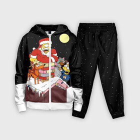 Детский костюм 3D с принтом Симпсон   Санта Клаус в Рязани,  |  | bart | christmas | happy new year | homer simpson | the simpsons | барт | гомер | дед мороз | луна | новый год | олень | подарки | санта | снег | собака | сосульки