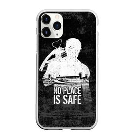 Чехол для iPhone 11 Pro матовый с принтом No Place is Safe в Рязани, Силикон |  | bone | carl | rick | skelet | skull | walking dead | zombie | граймс | зомби | карл | кости | рик | скелет | ходячие мертвецы | череп