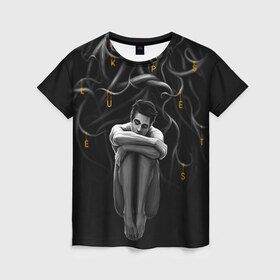 Женская футболка 3D с принтом Волчонок в Рязани, 100% полиэфир ( синтетическое хлопкоподобное полотно) | прямой крой, круглый вырез горловины, длина до линии бедер | teen wolf