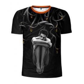 Мужская футболка 3D спортивная с принтом Волчонок в Рязани, 100% полиэстер с улучшенными характеристиками | приталенный силуэт, круглая горловина, широкие плечи, сужается к линии бедра | teen wolf