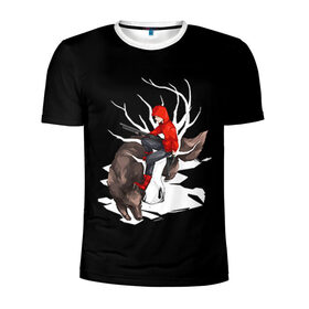 Мужская футболка 3D спортивная с принтом Волчонок в Рязани, 100% полиэстер с улучшенными характеристиками | приталенный силуэт, круглая горловина, широкие плечи, сужается к линии бедра | teen wolf