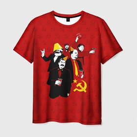 Мужская футболка 3D с принтом Communist Party в Рязани, 100% полиэфир | прямой крой, круглый вырез горловины, длина до линии бедер | lenin | october | party | red | russia | soviet union | stalin | ussr | большевик | коммунист | красный | ленин | октябрь | пати | россия | советский союз | ссср | сталин