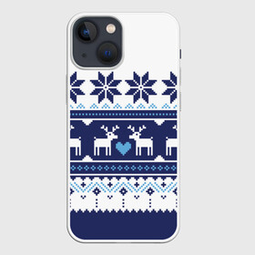 Чехол для iPhone 13 mini с принтом Скандинавские олени в Рязани,  |  | deer | heart | holiday | new year | ornament | scandinavian | snowflakes | winter | зима | новый год | олени | орнамент | праздник | сердце | скандинавские | снежинки