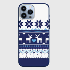 Чехол для iPhone 13 Pro Max с принтом Скандинавские олени в Рязани,  |  | deer | heart | holiday | new year | ornament | scandinavian | snowflakes | winter | зима | новый год | олени | орнамент | праздник | сердце | скандинавские | снежинки