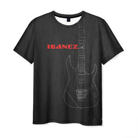 Мужская футболка 3D с принтом Ibanez в Рязани, 100% полиэфир | прямой крой, круглый вырез горловины, длина до линии бедер | ibanez | айбанез | гитара | ибанез | электрогитара | электруха