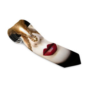 Галстук 3D с принтом Венецианская маска в Рязани, 100% полиэстер | Длина 148 см; Плотность 150-180 г/м2 | Тематика изображения на принте: венеция | италия | карнавал | красный | лицо | перья