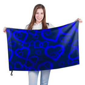 Флаг 3D с принтом Ночная романтика в Рязани, 100% полиэстер | плотность ткани — 95 г/м2, размер — 67 х 109 см. Принт наносится с одной стороны | love is | влюблённый | любовь | ночь | романтика | сердечки | сердце