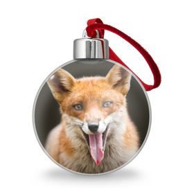 Ёлочный шар с принтом Лиса в Рязани, Пластик | Диаметр: 77 мм | animal | fox | look | predator | red | sly | wild | взгляд | дикая | животное | лиса | рыжая | хитрая | хищник