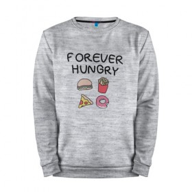 Мужской свитшот хлопок с принтом forever hungry в Рязани, 100% хлопок |  | 