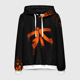 Мужская толстовка 3D с принтом cs:go - Fnatic (Black collection) в Рязани, 100% полиэстер | двухслойный капюшон со шнурком для регулировки, мягкие манжеты на рукавах и по низу толстовки, спереди карман-кенгуру с мягким внутренним слоем. | Тематика изображения на принте: 0x000000123 | cs | csgo | fnatic | кс | ксго | фнатик