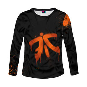 Женский лонгслив 3D с принтом cs:go - Fnatic (Black collection) в Рязани, 100% полиэстер | длинные рукава, круглый вырез горловины, полуприлегающий силуэт | 0x000000123 | cs | csgo | fnatic | кс | ксго | фнатик