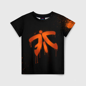 Детская футболка 3D с принтом cs:go - Fnatic (Black collection) в Рязани, 100% гипоаллергенный полиэфир | прямой крой, круглый вырез горловины, длина до линии бедер, чуть спущенное плечо, ткань немного тянется | 0x000000123 | cs | csgo | fnatic | кс | ксго | фнатик