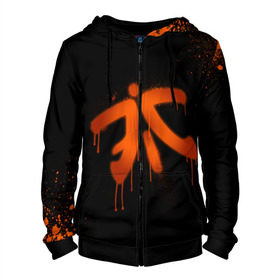 Мужская толстовка 3D на молнии с принтом cs:go - Fnatic (Black collection) в Рязани, 100% полиэстер | длина до линии бедра, манжеты и пояс оформлены мягкой тканевой резинкой, двухслойный капюшон со шнурком для регулировки, спереди молния, по бокам два кармана | 0x000000123 | cs | csgo | fnatic | кс | ксго | фнатик